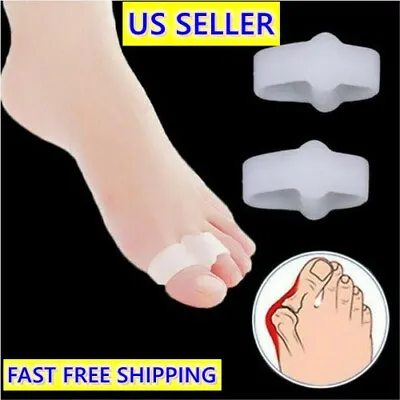 $6.80 • Buy 2)pcs Silicone Gel Bunion Spacer Corrector For Overlapping Toe Callus Pad SOFT
