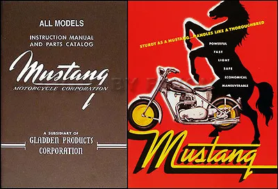 1948-1961 Mustang Motorcycle Manual And Brochure Set Owners Repair Shop Parts • $29