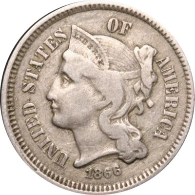 $25 • Buy 1866 Three (3) Cent Nickel Great Deals From The Executive Coin Company