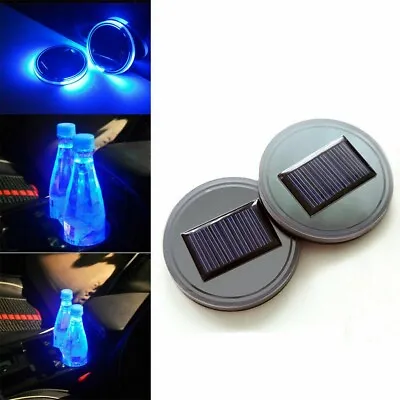 $12.65 • Buy 2PCS Solar Cup Pad Car Accessories LED Light Cover Interior Decoration Lights