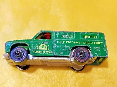 Hot Wheels 1974 Redline Green Forest Service Unit 71 Fire Truck Yellow Light Vtg • $6.95
