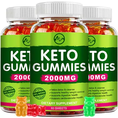 (3 Pack) Keto Gummies Ketone Advanced Weight Loss Fat Burner Dietary Supplement • $42.99