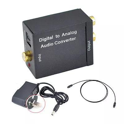 Digital Toslink Optical Coaxial To Analog RCA L/R Audio Converter+Cable+Adapter • $19.99