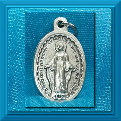 Miraculous Medal Catholic English 1 1/8  Virgin Mary LARGE Mother Of God ITALY • $1.65