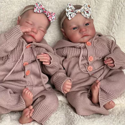 19inch Soft Touch Reborn Baby Doll Twins Levi Awake Sleeping Doll Visible Veins • $114.22