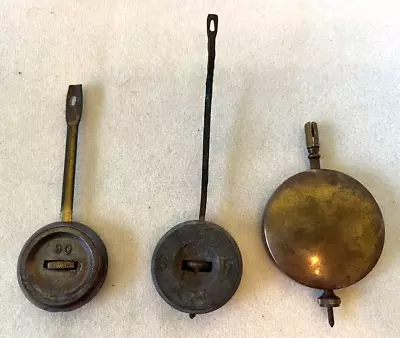 3 Antique Adjustable Clock Pendulums Brass Metal Lead • $15.99