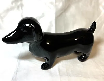 Dachshund Dog Ceramic Figurine Home Decor Door Stopper Black • $9.99