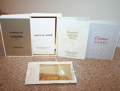 5 X Perfume Samples Lot Chanel Givenchy Donna Karan Cartier Elizabeth Arden • £22.79