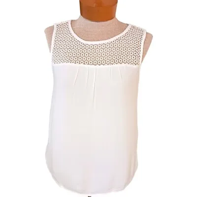 Zara Basic Off White Shirt Medium Boho Sleeveless Women's Clothing Spring • $14.99