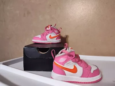 Jordan 1 Box Without Label Pinksickle Unisex Baby Shoes Size 4c Pink Orange Girl • $50