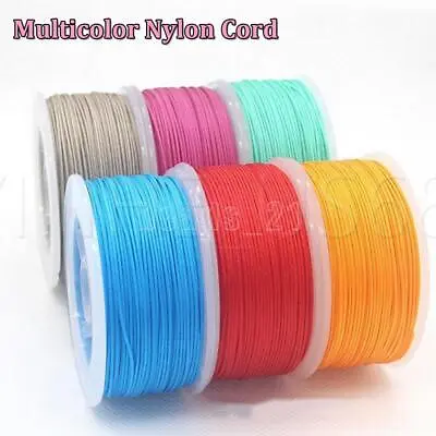 £2.59 • Buy 65m Nylon Cord Thread Chinese Knot Macrame Beading DIY Bracelet Braided - 0.8mm