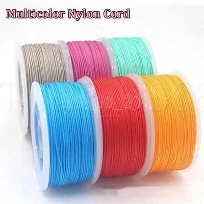 £2.59 • Buy 65m Nylon Cord Thread Chinese Knot Macrame Beading DIY Bracelet Braided - 0.8mm