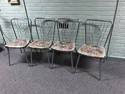 $525 • Buy Set Of 4 Brody Vtg Mcm Mid Century Modern Chrome Kitchen Dining Chairs Vintage
