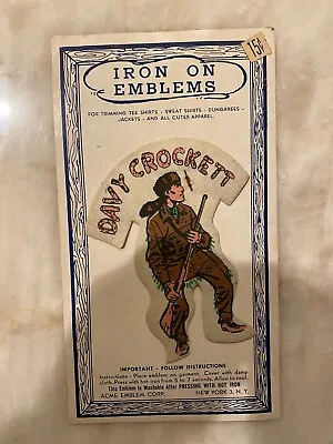 Vintage 1950s Davy Crockett Iron-on Patch - Never Used! • $25