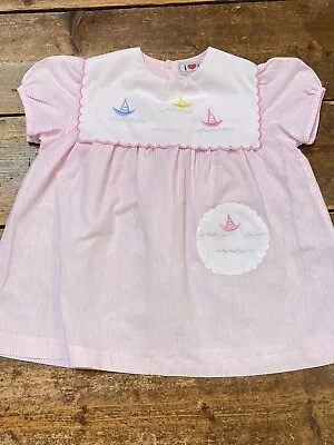 Vintage Baby Girls Nautical Sailor Dress Age 12-18-24 Months 1990s Occasion • £8
