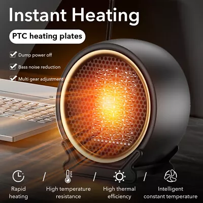 Portable 1200W Mini Ceramic Electric Heater Home Office Silent Space Heating Fan • $20.99