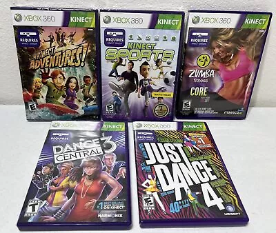 Xbox 360 Kinect Game Bundle Mixed Lot Of 5 New & Used Games Sports Dance Zumba • $22.99