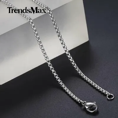 16 -30  Mens Stainless Steel Curb Cuban/Box Chain Necklace Choker 2/3/5/7/9/11mm • $7.59