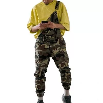 Men Overalls Pants Trousers Fashion Jeans Jumpsuit Casual Camouflage Print Jeans • $48.37