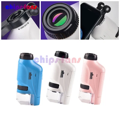 $10.97 • Buy Kids Handheld Portable Microscope 60-120x Pocket Microscope With LED Light Toy