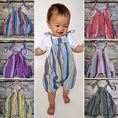 £14 • Buy Kids Dungarees Children's Baby Jumpsuit Romper Hippy Boho Alternative 0-4 Yrs