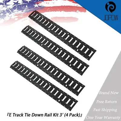 E Track Tie Down Rail Kit 3' (2 Pack) For E Track Bar Rails – Powder-Coat Black • $71.60