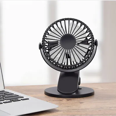 Rechargeable Mini USB Desk Fan Small Quiet 3 Speed Portable Table Desktop Fan • £8.98