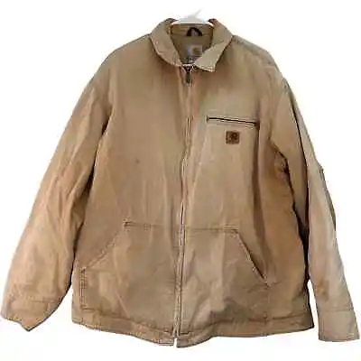 Carhartt Vintage Men's Tan Zip Up Jacket Size XL Style J169 • $74