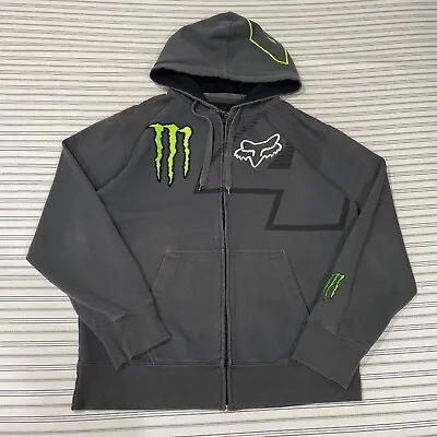 Fox Racing Monster Energy Motocross M4 Ricky Carmichael Zip Hoodie Size L • $79.99