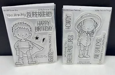 My Favorite Things SUPER BOY Green Pastures Farmer Little Girl Rubber Stamps Lot • $19.99