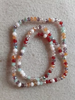 Crystal Bead Lot 1 Strand Of 4mm Faceted Crystal Rondelle Beads Mixed Color • $7