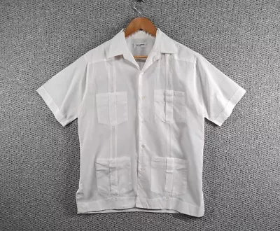 £64.50 • Buy TED LAPIDUS Paris Vintage Men's White Guayabera Cuban Designer Tropical Shirt  M