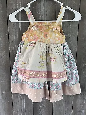 MATILDA JANE Girls 2 Yrs Parker Knot Dress Hotline 2009 Apron Bench Birdhouse • $25