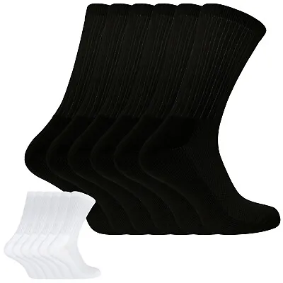 6 Pairs Mens Breathable Cotton Bamboo Athletic Crew Sport Socks • $12.99