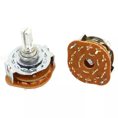 2 Pcs 2P6T 2 Pole 6 Position 6mm Knurled Shaft Dia Band Selector Rotary Switch • $7.34