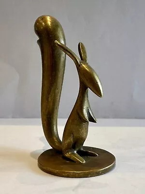 Karl Hagenauer Brass/Bronze Cute Sitting Squirrel Sculpture ￼ • £75