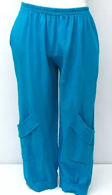 PLUS SIZE LA BASS BLUE JERSEY COTTON 2 POCKETS PANTS Size XL-2XL-3XL • $61.88