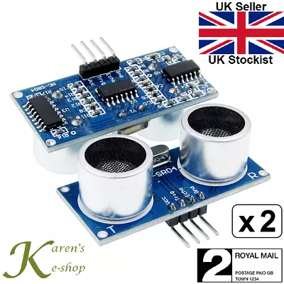 2 X HC-SR04 Ultrasonic Distance Measuring Sensor Modules For Arduino • £3.95