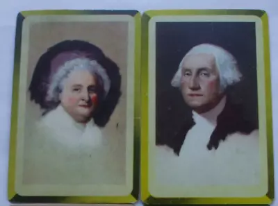 2 Single Vintage Swap Playing Cards/blank Backs George & Martha Famous Portraits • $1.25