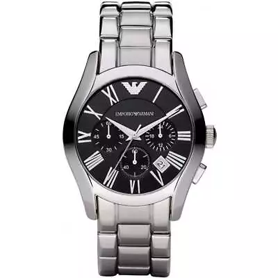 Armani Mens Chrono Watch Ar0673 Black Dial - Certificate - Warranty - Rrp 329.00 • £148.44