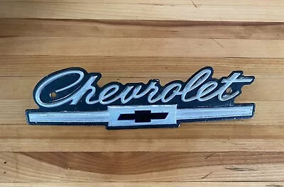 Vintage Chevrolet Script Large Aluminum (9 Inch Long) Emblem Name Plate (Bowtie) • $24