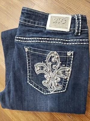 Lower Price-Women's Miss Chic In LA Blue Jeans Boot Cut 30X25 Inseam Low Rise  • $11.96