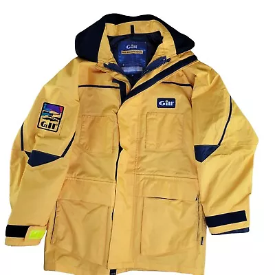 $124 • Buy 💥Gill Offshore Sz 6  Coastal Sailing Racing Jacket Coat Waterproof Hood Yellow 