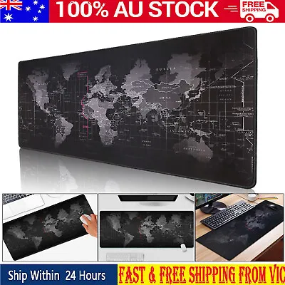 $18.59 • Buy Large Gaming World Map Computer Desk Mouse Pad Anti-slip 90X30Cm Keyboard Mat AU