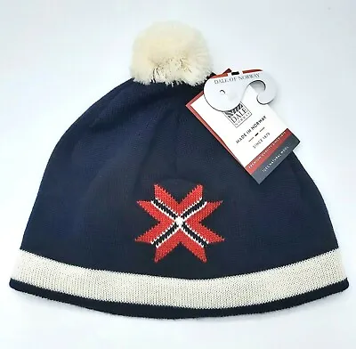 DALE Of NORWAY Olympics 100% Merino Wool BOBBLE HAT Unisex MADE In NORWAY • £65