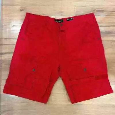 Men's Vintage Marithe Francois Girbaud Cargo Red Shuttle Shorts Relaxed 42 • $29.99