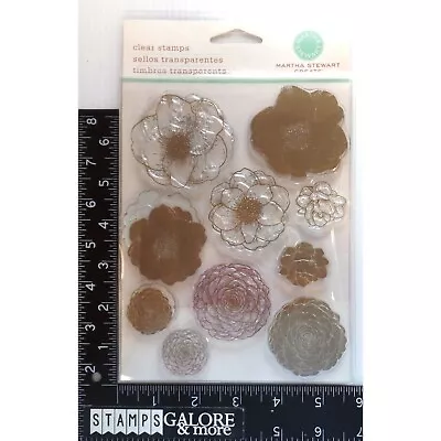 EK MARTHA STEWART Rubber Stamps Unmounted Acrylic Cling 10 CAMELLIA FLOWERS 2031 • $7.19