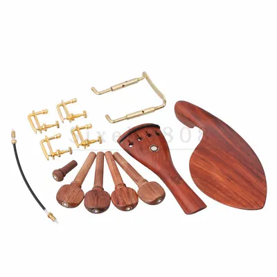 4/4 Violin Parts Rosewood Fittings Pegs Tailpiece ChinrestTuners Endpin Set • $10.77
