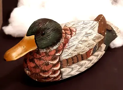 Hand-Made WOODEN MALLARD DUCK DECOY ~ Carved Painted Signed 1994 EMIL • $39.50