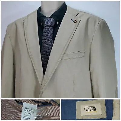 Camel Active Blazer Jacket Men Beige Cotton UK Size XL (54) • £39.95